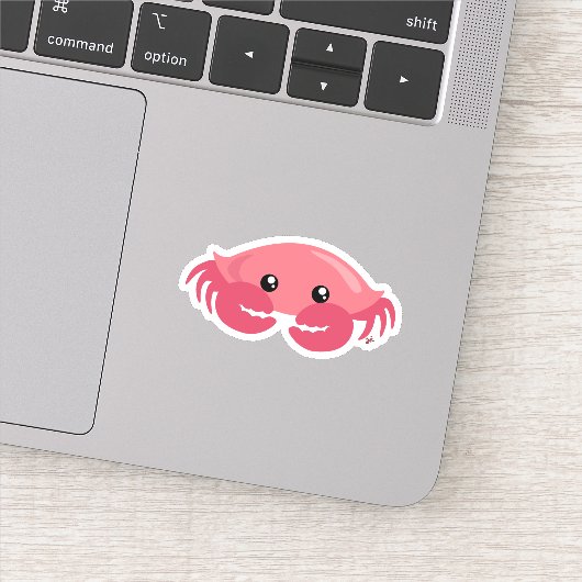 Kute Little Crab Custom-Cut Vinyl Sticker (Detail)