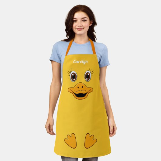 Kute Little Ducky Yellow Duck Face All-Over Print Schort (Gedragen)
