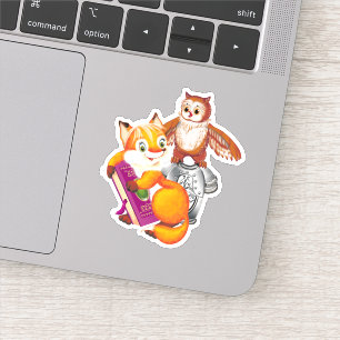 Kute Little Fox en Owl Sticker