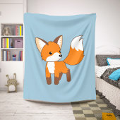 Kute Little Fox op Blue Sherpa Deken