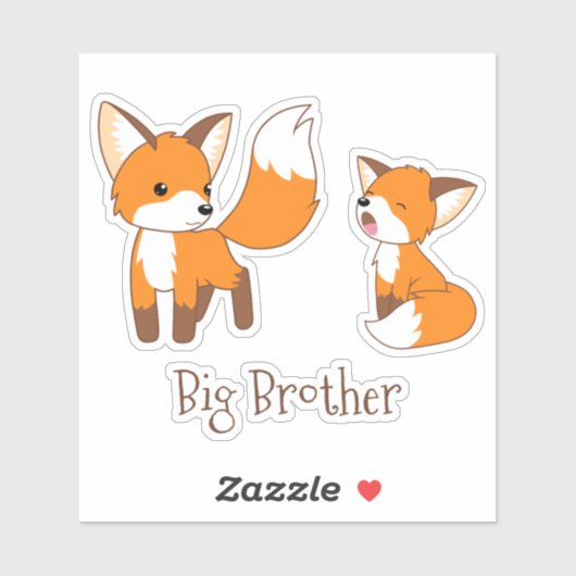 Kute Little Foxes - Big Brother Sticker (Vel)