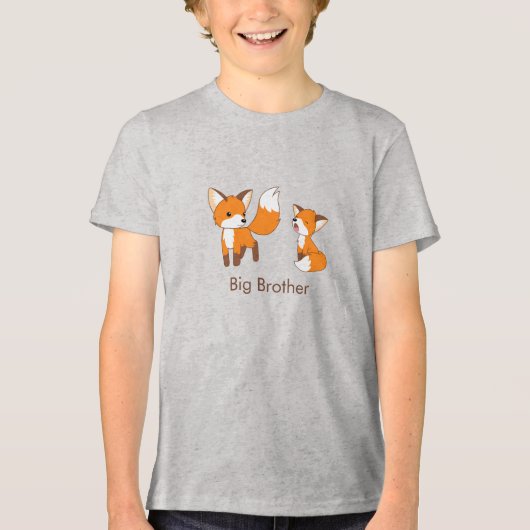 Kute Little Foxes - Big Brother Tri-Blend Shirt (Voorkant)