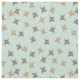 Kute Little Frogs Natural Green Stof