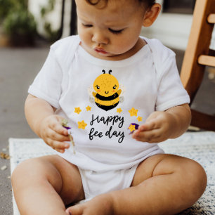 Kute Little Honey Bee Yellow Stars   Baby Bodysuit