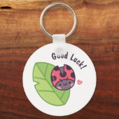 Kute Little Ladybug Doodle Good Luck Sleutelhanger (Voorkant)