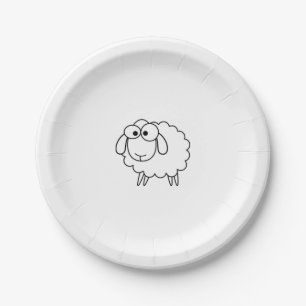 Kute Little Lamb 7-inch papieren bord
