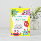 Kute Little Monster Birthday Party Bash for Kids Kaart (Staand voorkant)