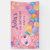 Kute Little Monster kinderen jarig Spandoek (Verticaal)