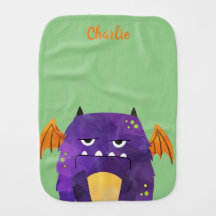 Kute Little Monster Personalized Burp Cloth
