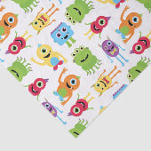 Kute Little Monsters Party Patroon Tissuepapier (Detail)