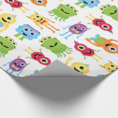 Kute Little Monsters Pattern Cadeaupapier (Hoek)