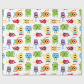 Kute Little Monsters Pattern Cadeaupapier (Vlak)