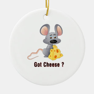Kute Little Mouse met Chunk of Cheese GOT CHEESE Keramisch Ornament