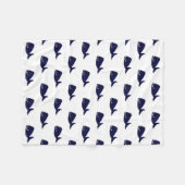 Kute Little Navy Blue Whale Pattern on White Fleece Deken (Voorkant (Horizontaal))