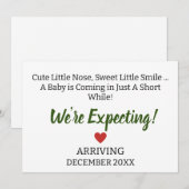 Kute Little Nose, Sweet Little Smile-zwangerschap Aankondiging (Voorkant / Achterkant)