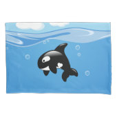 Kute Little Orca Whale in Ocean Kussensloop (Voorkant)