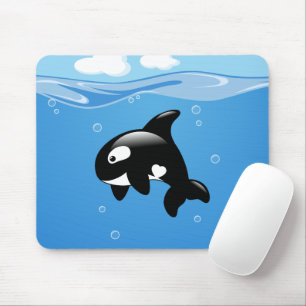Kute Little Orca Whale in Ocean Muismat
