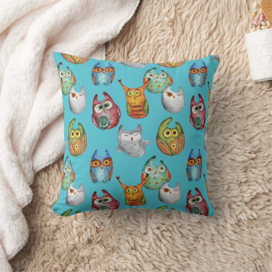 Kute little owls all-over design kussen (Deken)