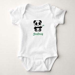 Kute Little Panda met een Bamboe Stick Romper