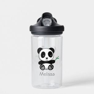 Kute Little Panda met een Bamboe Stick Waterfles