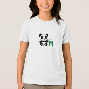 Kute Little Panda met een Bamboo Stick Monogram Tri-Blend Shirt