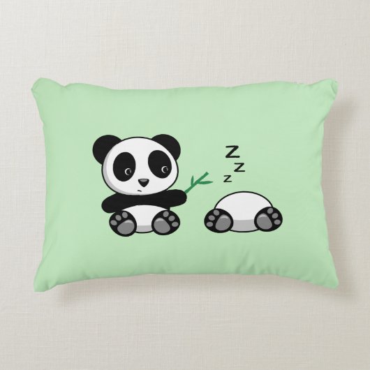 Kute Little Pandas on Green Decoratief Kussen (Voorkant)