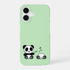 Kute Little Pandas on Green iPhone 16 Hoesje