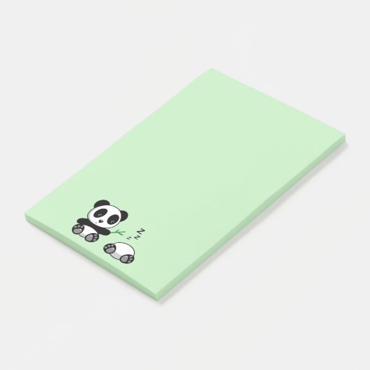 Kute Little Pandas on Green Post-it® Notes (Schuin)