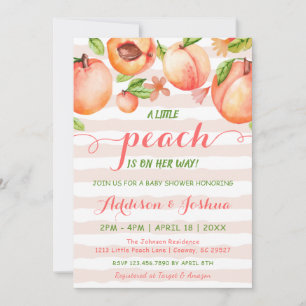 Kute Little Peach roze Horizon Stripe Baby shower Kaart