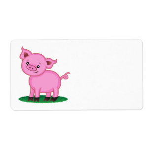 Kute Little Pig Label