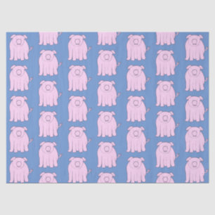 Kute Little Pig Playful Piglet Pattern Nursery DIY Tissuepapier