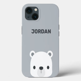 Kute Little Polar Beer met Persoonlijke naam iPhone 13 Hoesje