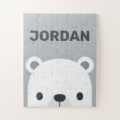 Kute Little Polar Beer met Persoonlijke naam Legpuzzel (Verticaal)