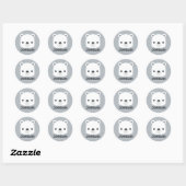 Kute Little Polar Beer met Persoonlijke naam Ronde Sticker (Vel)