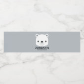 Kute Little Polar Beer met Persoonlijke naam Waterfles Etiket (Enkel label)