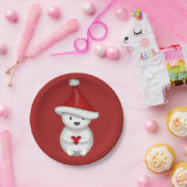 Kute Little Polar Beer with Heart Papieren Bordje (Feest)