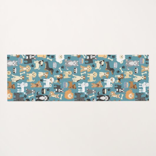 Kute Little Puppy Dog Pet Pattern Gepersonaliseerd Yogamat (Achterkant (horizontaal))