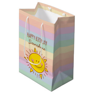 Kute Little Rainbow Sunshine Kinder Happy Birthday Medium Cadeauzakje