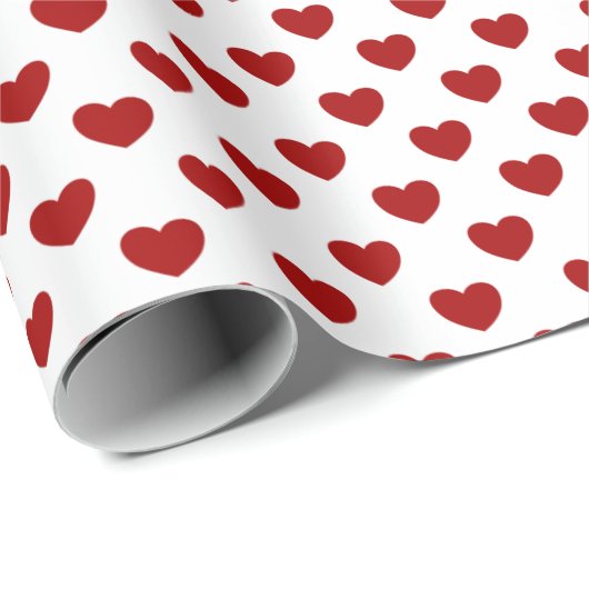 Kute Little Red Hearts Pattern Wrapping Paper Cadeaupapier (Rol Hoek)