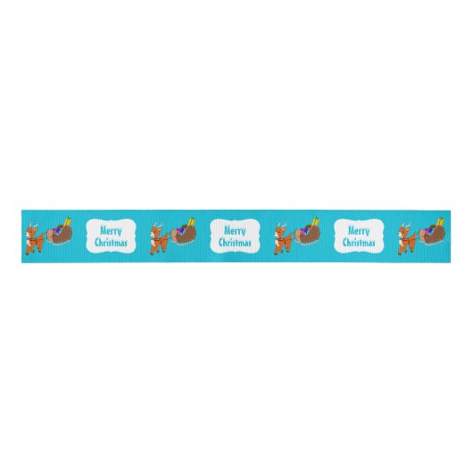 Kute Little Scrucffy Reindekerstlint Grosgrain Lint (Voorkant)