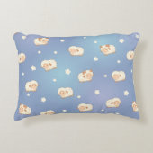 Kute Little Sheep Pattern on Blue Decoratief Kussen (Voorkant)