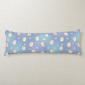 Kute Little Sheep Pattern on Blue Lichaamskussen (Voorkant)