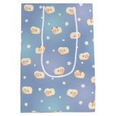 Kute Little Sheep Pattern on Blue Medium Cadeauzakje (Achterkant)