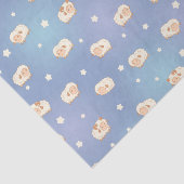 Kute Little Sheep Pattern on Blue Tissuepapier (Detail)