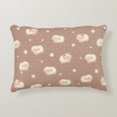 Kute Little Sheep Pattern on Brown Accent Kussen (Voorkant)
