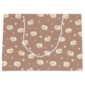 Kute Little Sheep Pattern on Brown Groot Cadeauzakje (Voorkant)