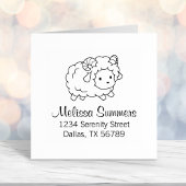 Kute Little Sheep Ram Address Zelfinktende Stempel