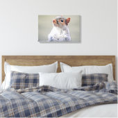 Kute Little Soft and Fluffy Grey Squirrel Canvas Afdruk (Insitu (Slaapkamer))