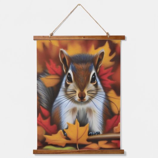 Kute Little Squirrel Wall Tapestry Hangend Wandkleed (Voorkant)