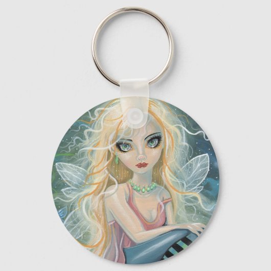 Kute Little Starlight Fairy Fantasy Art Sleutelhanger (Voorkant)